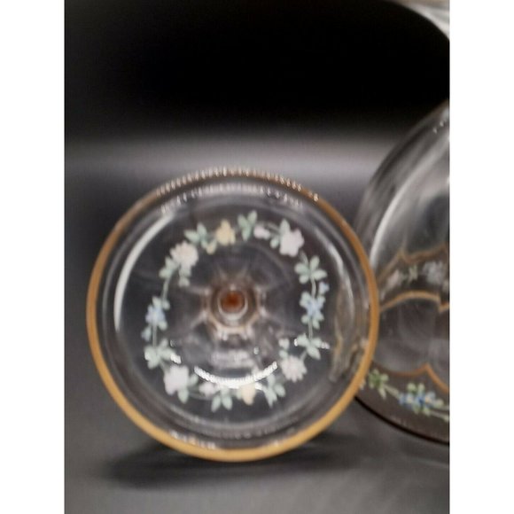 Antique Hand Painted Enamel Roses Gold Trim Candy Dish 11" High 4"Wide - Picture 4 of 6